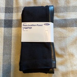 Faux-Leather Panel Leggings